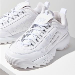 FILA white disruptors size 8